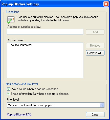 Allow pop-ups